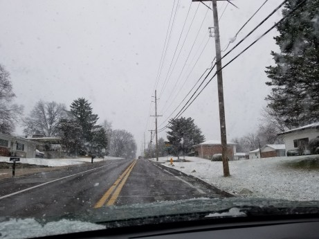 snowy drive